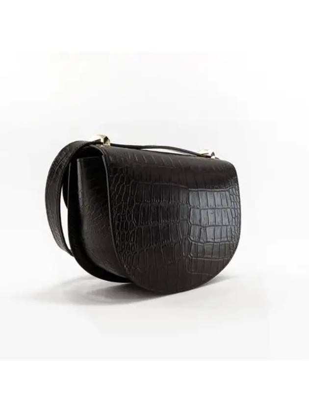 Geneve Quilted Crocodile Shoulder Bag Black - A.P.C. - BALAAN 4