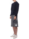 Center Back Striped Stitch Merino Wool Knit Top Navy - THOM BROWNE - BALAAN 5