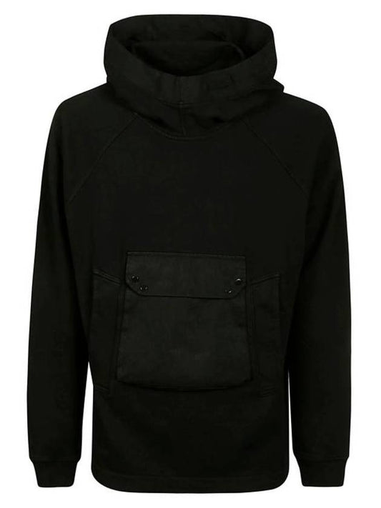 Chest Pocket Label Patch Hoodie Black - TEN C - BALAAN 1