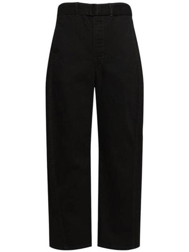 Twisted Belted Straight Pants Black - LEMAIRE - BALAAN 1