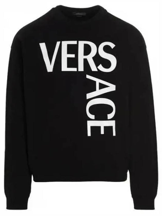 Across Logo Sweatshirt Black - VERSACE - BALAAN 2