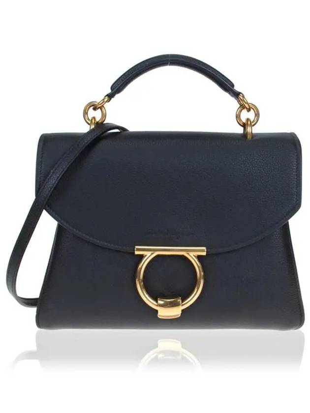 Gancini Small Tote Bag Black - SALVATORE FERRAGAMO - BALAAN 2