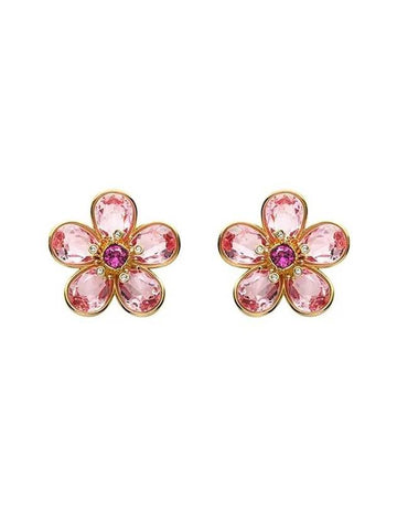 Women's Florere Stud Flower Earrings Pink - SWAROVSKI - BALAAN 1