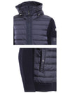 Padded Wool Hooded Jacket Navy - MONCLER - BALAAN 7