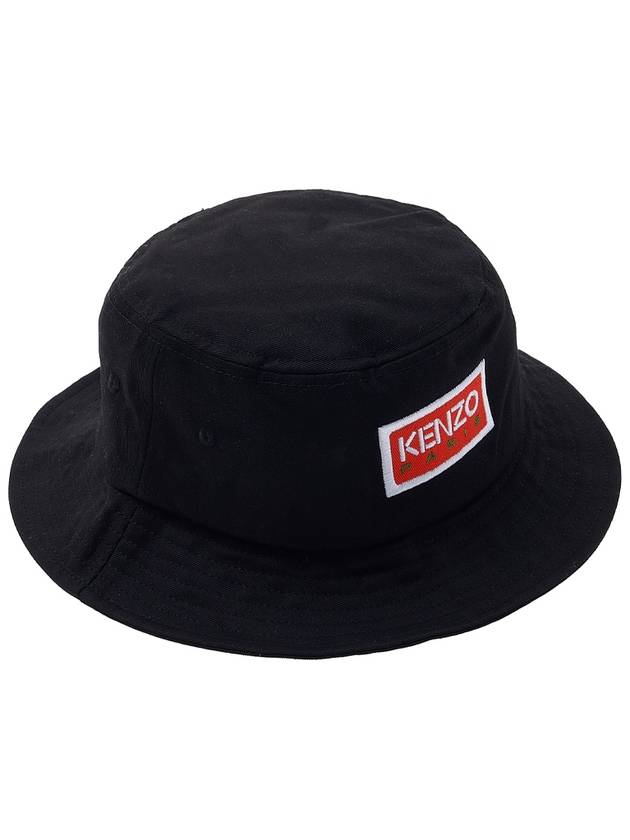 Logo Paris Sun Patch Cotton Bucket Hat Black - KENZO - BALAAN 5