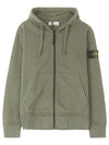 Wappen Patch Pocket Zip Up Hoodie Khaki - STONE ISLAND - BALAAN 2