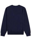 Embroidered Logo Crew Neck Knit Top Navy - A.P.C. - BALAAN 4