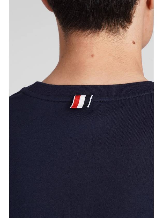 Men's Side Slit Relaxed Short Sleeve T-Shirt Navy - THOM BROWNE - BALAAN 6