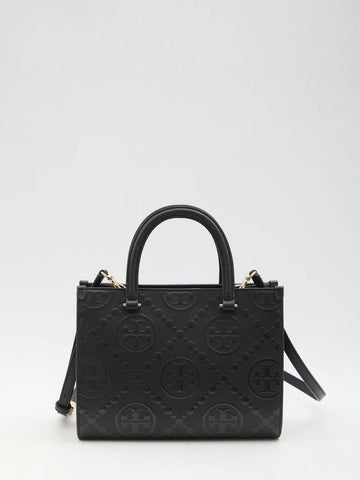 T Monogram Embossed Square Tote Bag - TORY BURCH - BALAAN 1