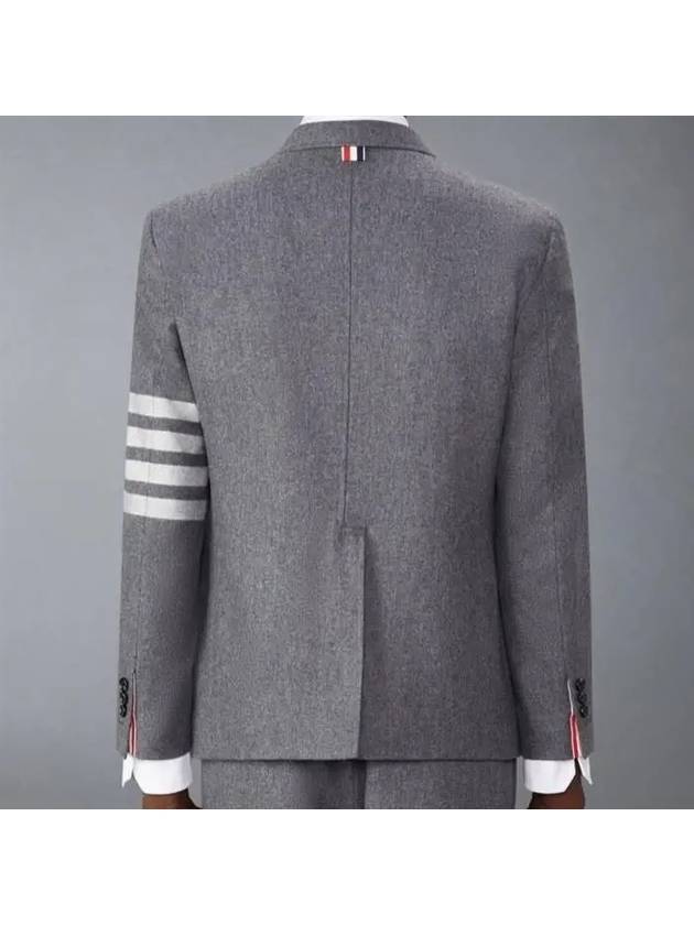 4 Bar Stripe Single Breasted Wool Jacket Grey - THOM BROWNE - BALAAN 3