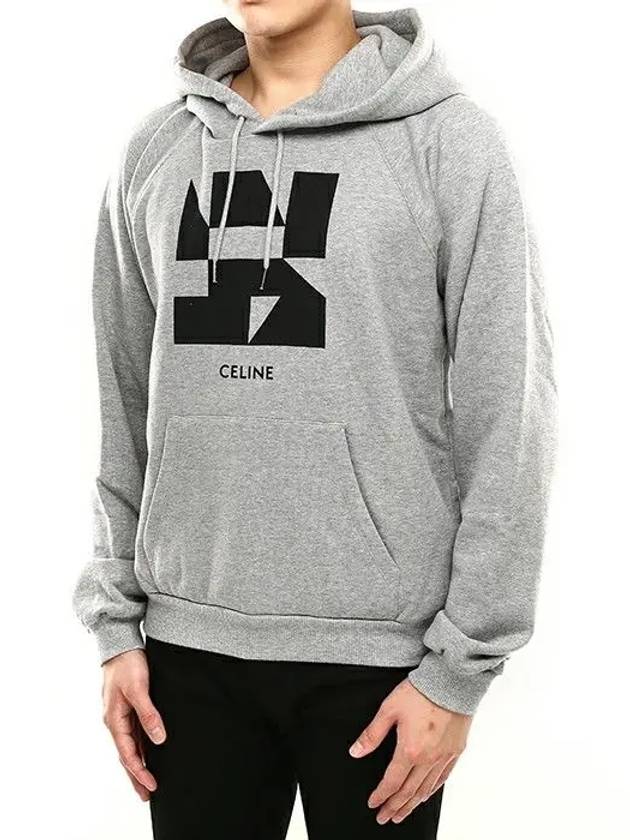 Logo Printing Gray Hooded Sweatshirt 2Y0056100G - CELINE - BALAAN 3