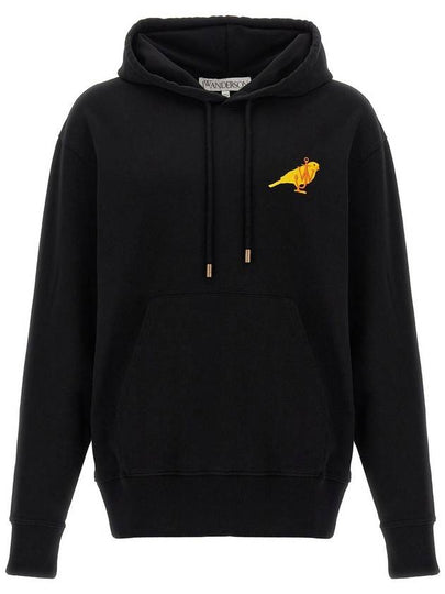 Canary Embroidered Drawstring Hoodie Black - JW ANDERSON - BALAAN 2