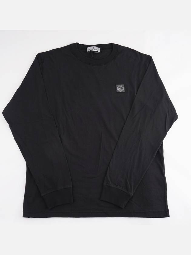 Cotton Jersey Long Sleeve T Shirt Black - STONE ISLAND - BALAAN 2