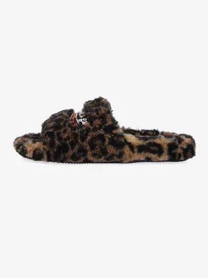 Leopard Pattern Fake Fur Slide Slippers - BALENCIAGA - BALAAN 2