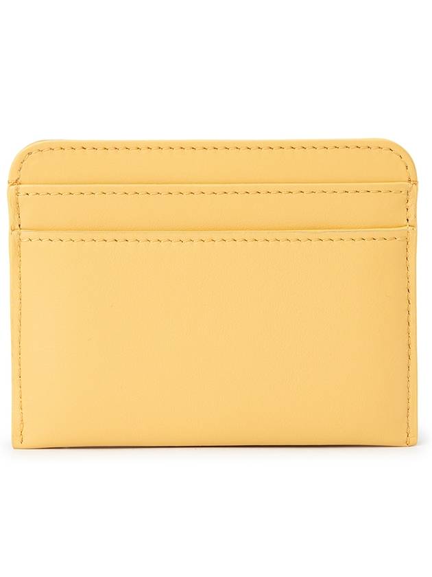 Sense Embroidered Logo Calfskin Card Wallet Yellow - CHLOE - BALAAN 3