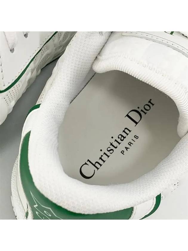 One Oblique Perforated Calfskin Low Top Sneakers White Green - DIOR - BALAAN 10