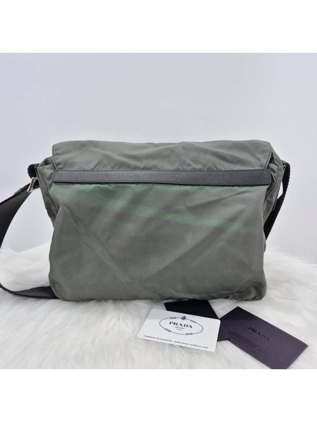 Nylon triangle logo messenger bag khaki - PRADA - BALAAN 3