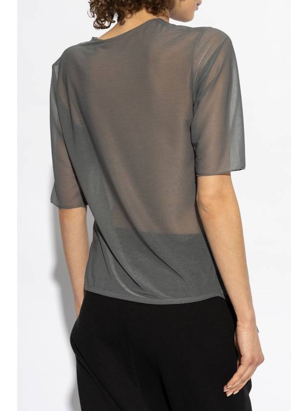 Yohji Yamamoto T-shirt With Decorative Finish, Women's, Grey - YOHJI YAMAMOTO - BALAAN 4