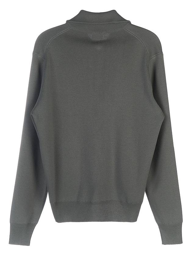 Half Zip-Up High Neck Wool Knit Top Grey - TOM FORD - BALAAN 3