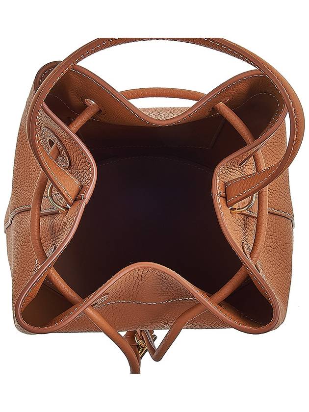 TB Logo Leather Small Bucket Bag Brown - BURBERRY - BALAAN 11