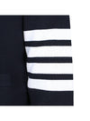 Milano Stitch 4 Bar Classic V Neck Fine Merino Wool Cardigan Navy - THOM BROWNE - BALAAN 8