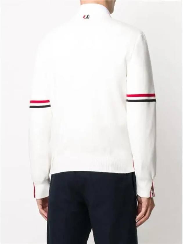 Men's Milan Stitch Armband Crew Neck Knit Top White - THOM BROWNE - BALAAN 4