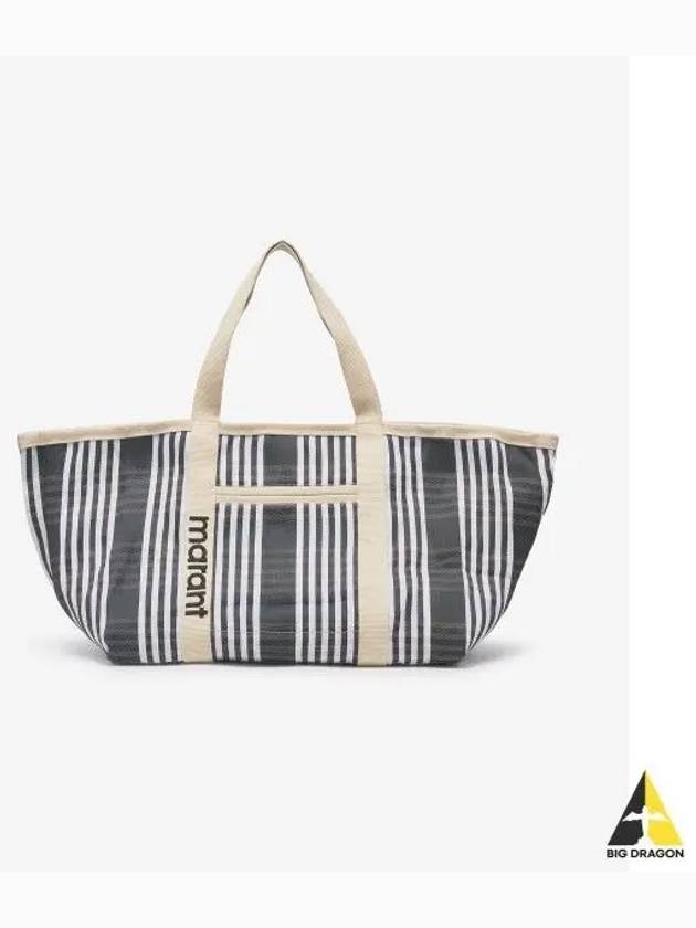 Warden Striped Tote Bag Black - ISABEL MARANT - BALAAN 2