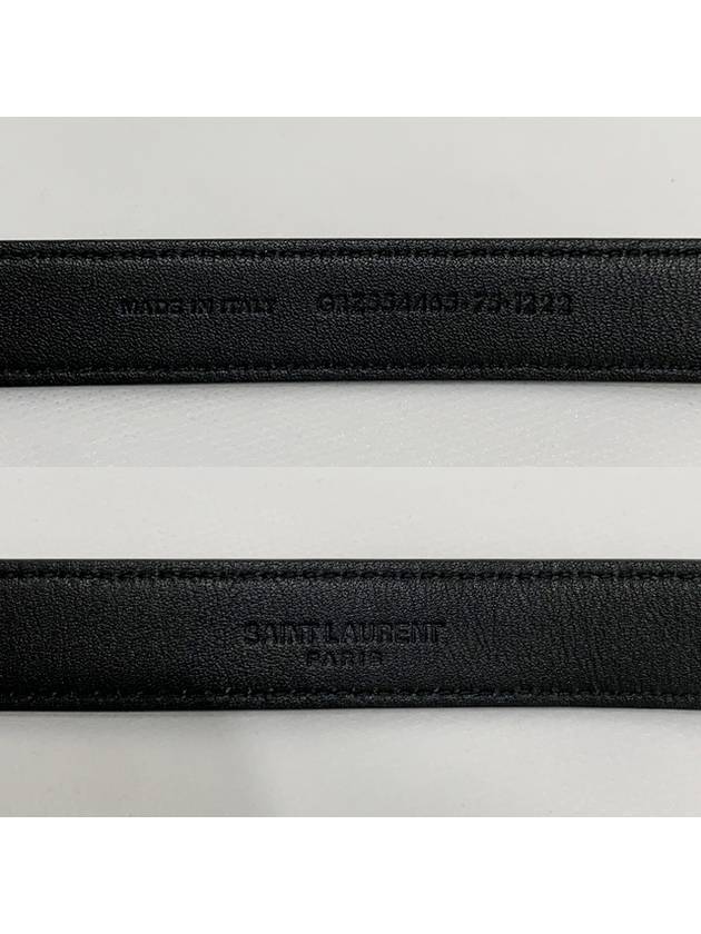 Women's Monogram Square Grain Leather Belt Black - SAINT LAURENT - BALAAN 10
