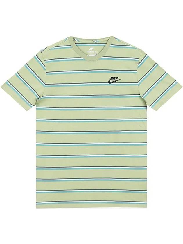 NSW Striped Short Sleeve T-Shirt Green - NIKE - BALAAN 3