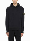 Wappen Patch Cotton Fleece Hoodie Navy - STONE ISLAND - BALAAN 2