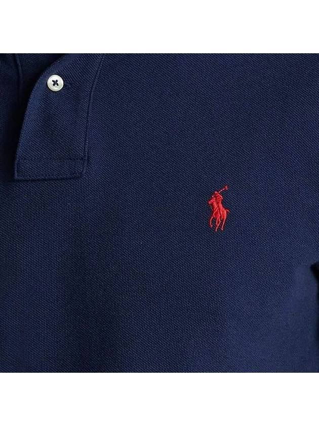 Men's Pony Slim Fit Short Sleeve Polo Shirt Navy - POLO RALPH LAUREN - BALAAN 5