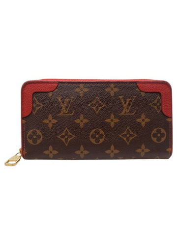 M61854 Monogram Canvas Cherry Leather Trim Retiro Wallet Long - LOUIS VUITTON - BALAAN 1