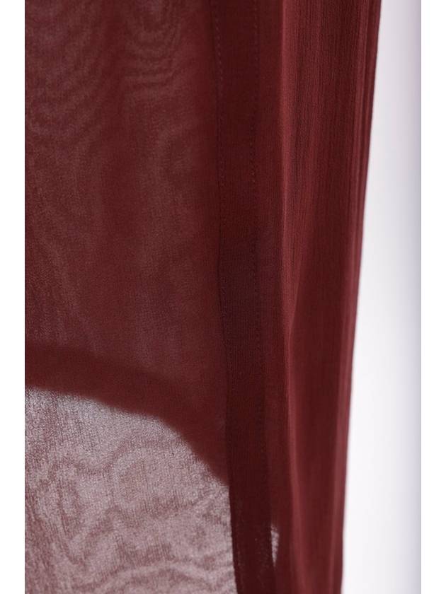 Crepe Muslin Silk Pencil Skirt Bordeaux - SAINT LAURENT - BALAAN 2