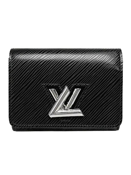 Twist Logo Epi Leather Compact Halfwallet Black - LOUIS VUITTON - BALAAN 1