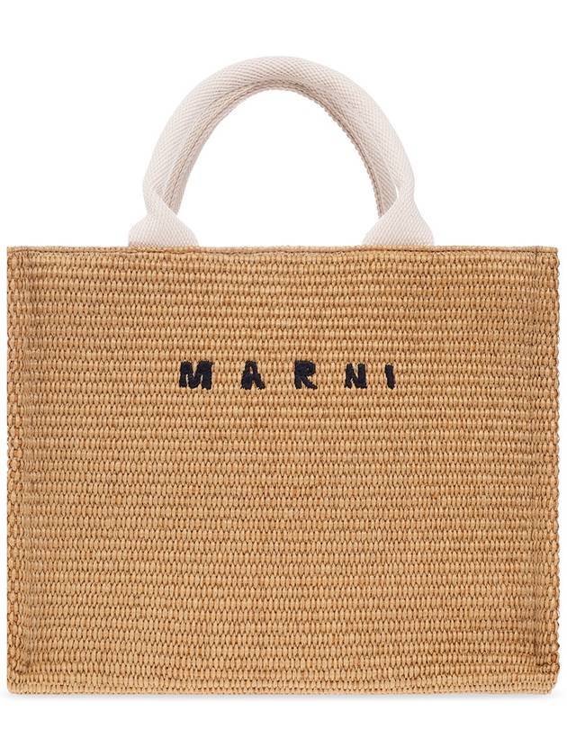 Small Raffia East West Tote Bag Brown - MARNI - BALAAN 1