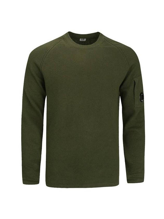 Lens Wappen Crew Neck Knit Top Khaki - CP COMPANY - BALAAN.