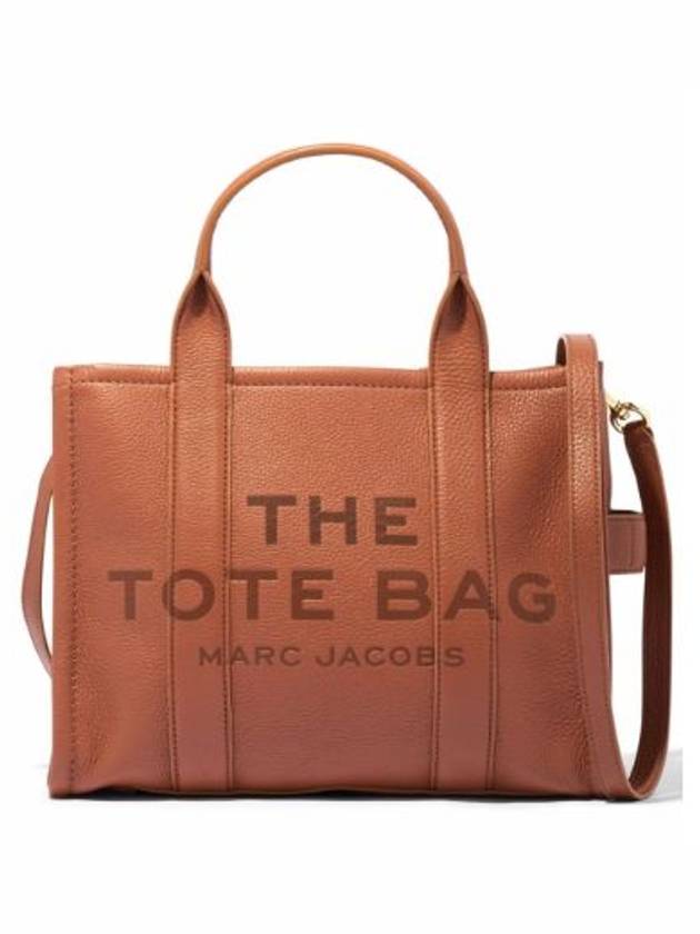 Logo Medium Leather Tote Bag Brown - MARC JACOBS - BALAAN 4