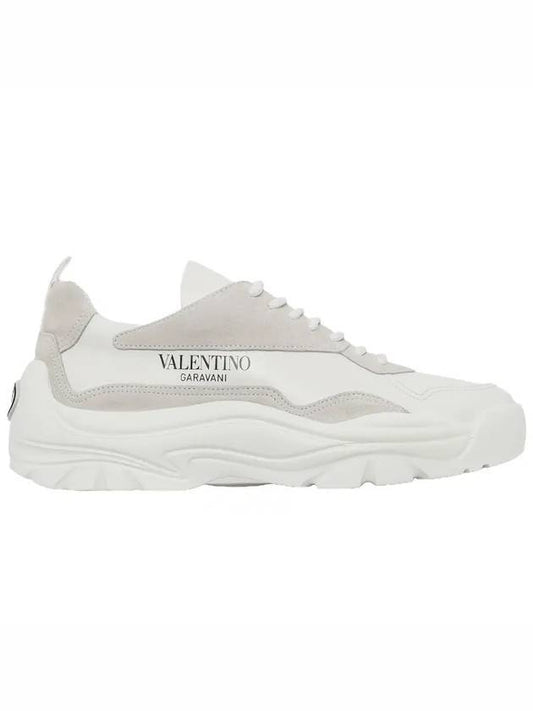 Gumboy Leather Sneakers White - VALENTINO - BALAAN 1