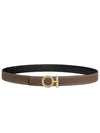 Flot Buckle Reversible Leather Strap 24mm Belt Black - HERMES - BALAAN 3