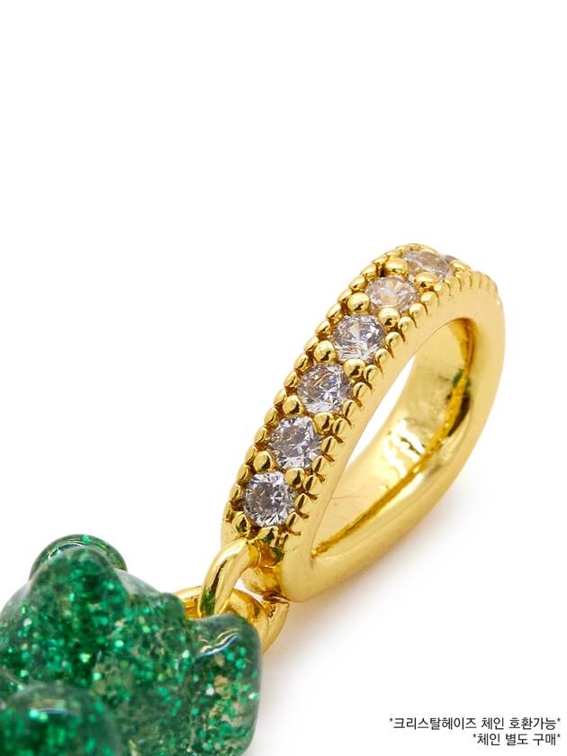 Nostalgia Bear PAVE GOLD GREEN HAZE Pendant - CRYSTAL HAZE - BALAAN 6