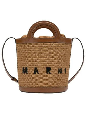 Mini Tropicalia Bucket Bag Raw Sienna Shoulder - MARNI - BALAAN 1