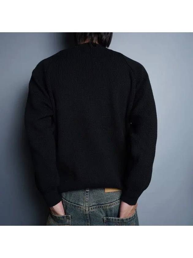 Round Neck School Pullover Knit Sweatshirt Black - COMME DES GARCONS - BALAAN 6