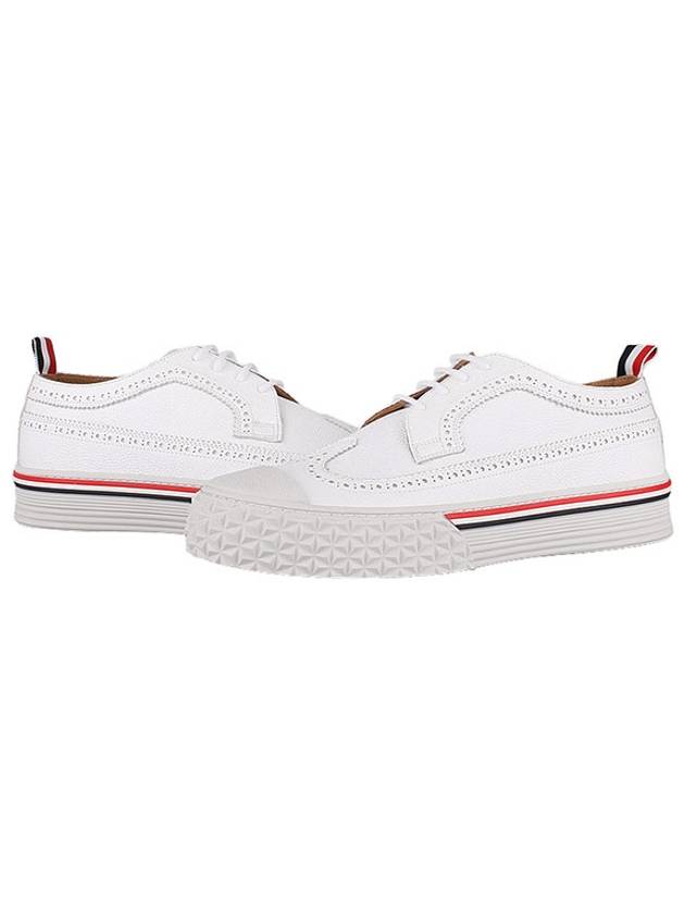 Men's Vitello Calf Leather Long Wing Brogue White - THOM BROWNE - BALAAN 2