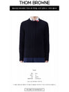 RWB Cable Wool Knit Top Navy - THOM BROWNE - BALAAN 3