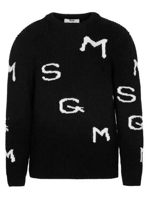 Kids Logo Print Ribbed Knit Black MS029251 110 - MSGM - BALAAN 2