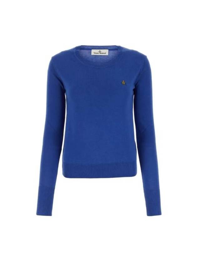 ORB Embroid Logo Knit Top Blue - VIVIENNE WESTWOOD - BALAAN 1