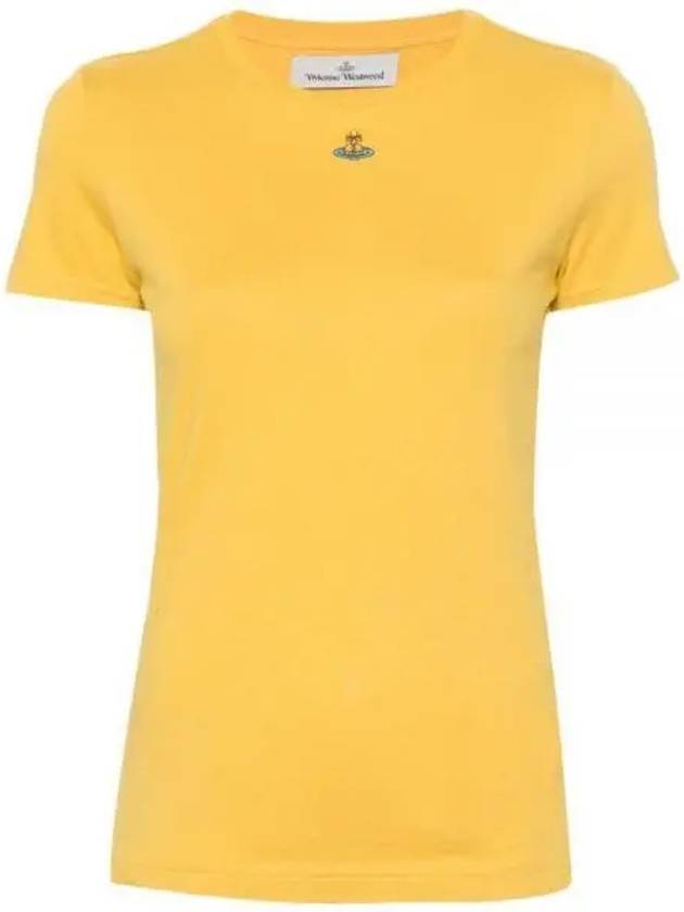 Embroided ORB Peru Short Sleeve T-Shirt Yellow - VIVIENNE WESTWOOD - BALAAN 2