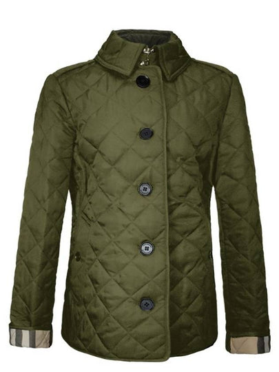 Diamond Quilted Jacket Dark Olive - BURBERRY - BALAAN 2