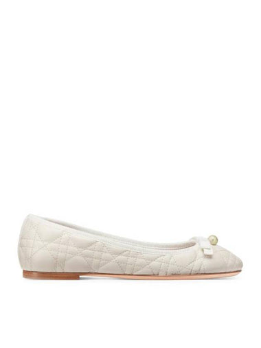 Quilted Cannage Calfskin Ballerina Flat Off White - DIOR - BALAAN 1