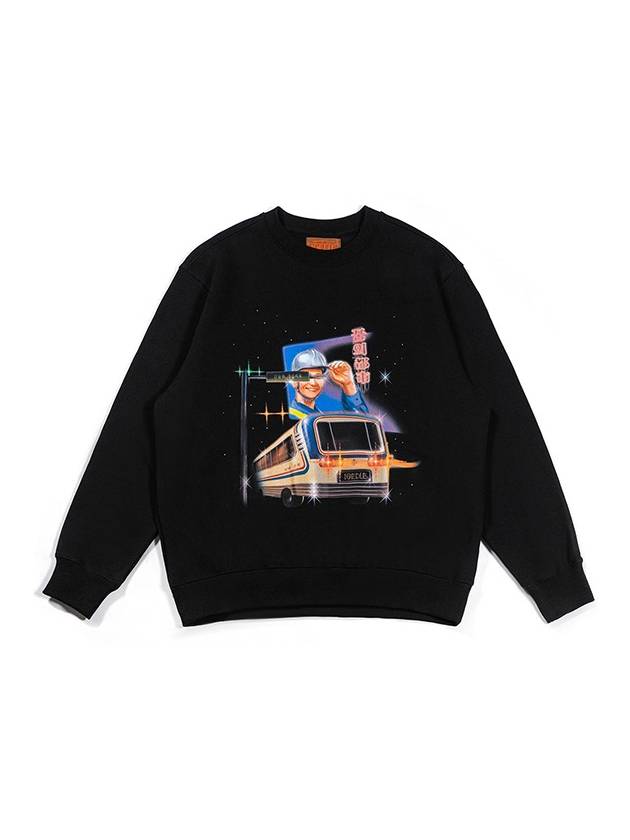 Men's City Of Dream Airbrush Graphic Digital Printing Sweatshirt Black - IOEDLE - BALAAN 3